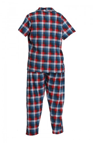 Büyük Beden Kısa Kollu Pijama Takımı 202065-01 Lacivert