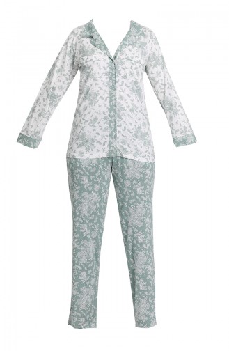 Unreife Mandelgrün Pyjama 1349-02