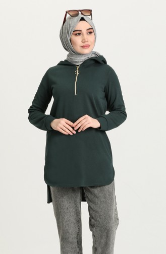 Kapüşonlu Tunik 1450-24 Koyu Haki