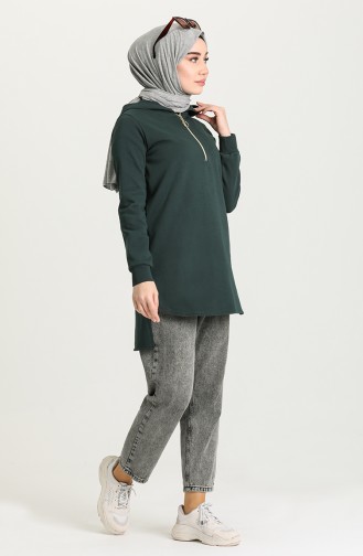 Kapüşonlu Tunik 1450-24 Koyu Haki