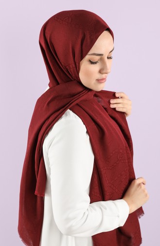 Soft Jakarlı Şal 15250-03 Bordo