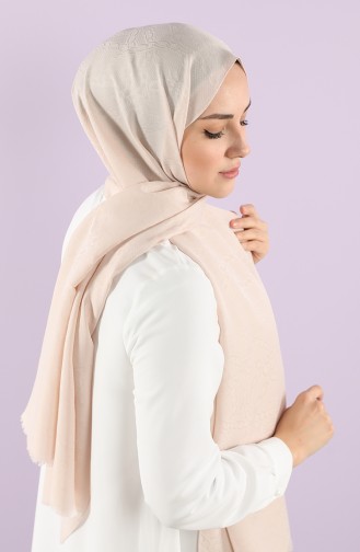 Soft Jakarlı Şal 15250-13 Açık Pudra