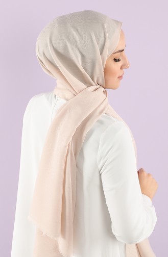 Soft Jakarlı Şal 15250-13 Açık Pudra