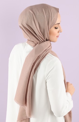 Soft Jakarlı Şal 15250-15 Koyu Pudra