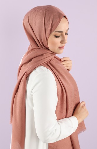 Soft Jakarlı Şal 15250-16 Gül Kurusu