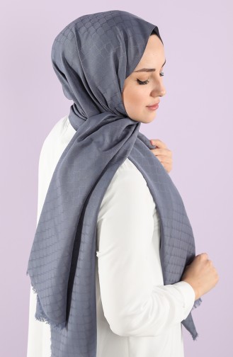 Soft Jakarlı Şal 15251-08 İndigo