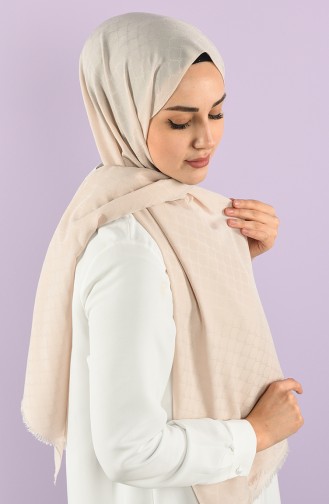 Soft Jakarlı Şal 15251-13 Açık Pudra