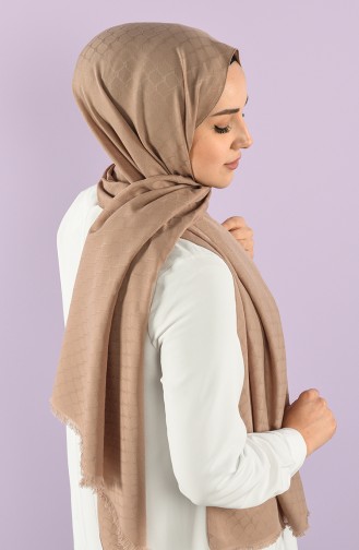 Soft Jakarlı Şal 15251-18 Vizon