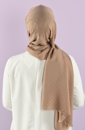 Soft Jakarlı Şal 15251-18 Vizon