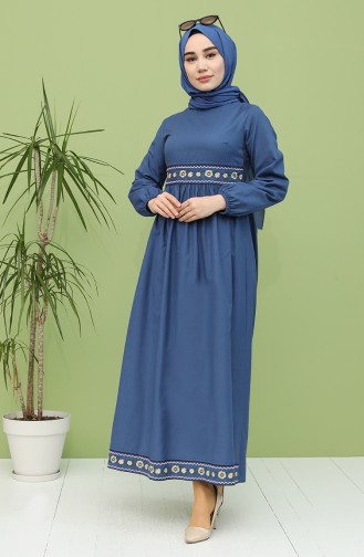 Indigo Hijab Dress 21Y8235-06