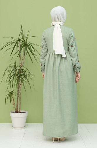 Unreife Mandelgrün Hijab Kleider 21Y8251-02