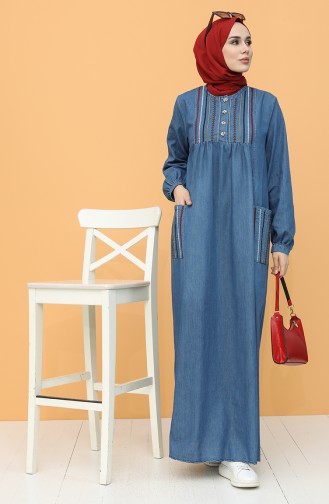 Denim Blue Hijab Dress 21Y8264-02