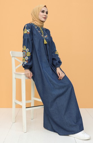 Robe Hijab Bleu Marine 21Y8272-01