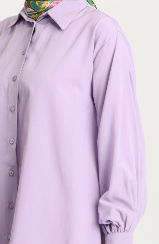 Yarasa Kol Düğmeli Tunik 3001-05 Lila