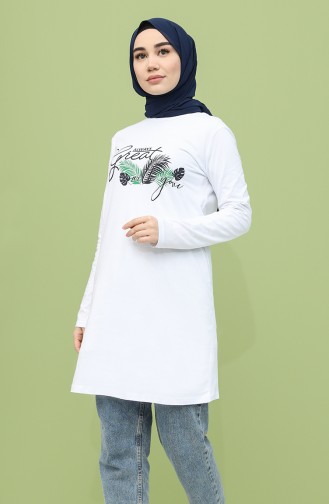 Printed Tunic 6011-03 White 6011-03