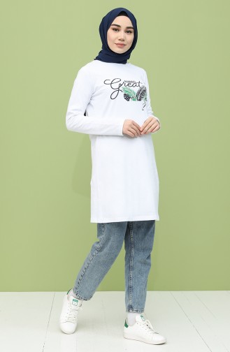 Printed Tunic 6011-03 White 6011-03