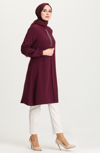 Önü Taşlı Tunik 5622-04 Mürdüm