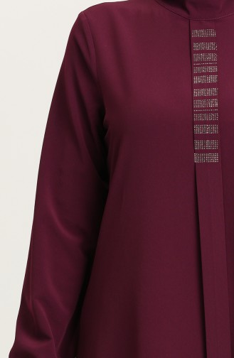 Önü Taşlı Tunik 5622-04 Mürdüm