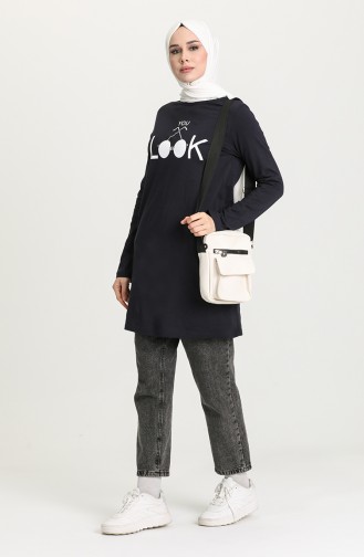 Bedruckte Tunika 6014-02 Dunkelblau 6014-02