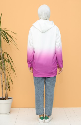 Kapüşonlu Sweatshirt 2290-01 Mor