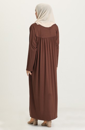 Brown Hijab Dress 4472-02