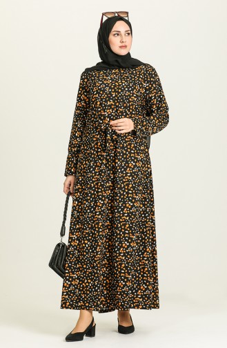 Mustard Hijab Dress 4575A-01