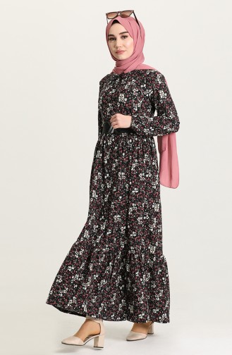 Dunkelblau Hijab Kleider 4300B-02