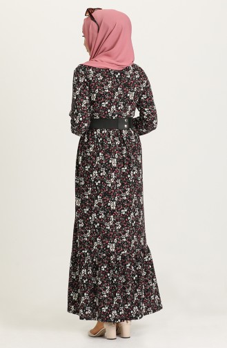 Dunkelblau Hijab Kleider 4300B-02