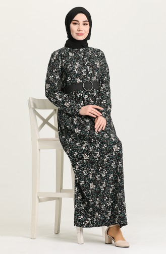 Smaragdgrün Hijab Kleider 4400B-01