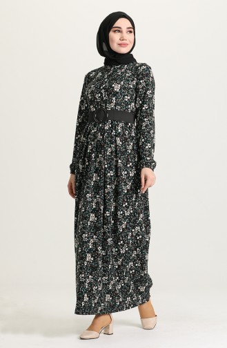 Smaragdgrün Hijab Kleider 4400B-01