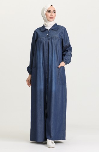 Dunkelblau Hijab Kleider 21Y8265-01