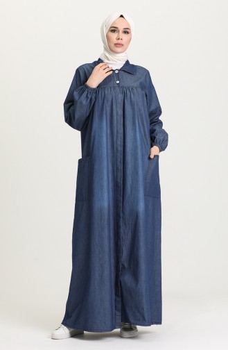 Dunkelblau Hijab Kleider 21Y8265-01