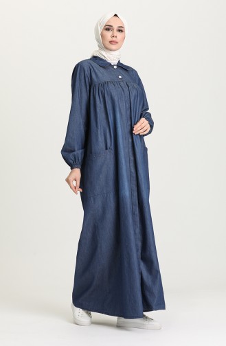 Dunkelblau Hijab Kleider 21Y8265-01