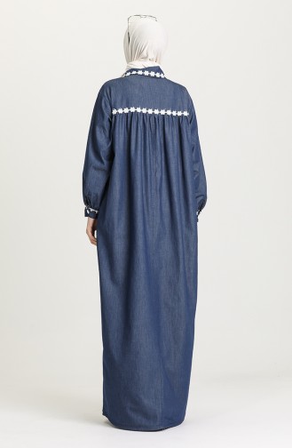Navy Blue Hijab Dress 21Y8266-02