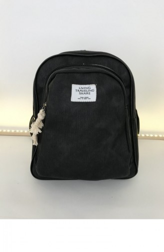 Çift Fermuarlı Sırt Çanta Bs 000091 Sıyah