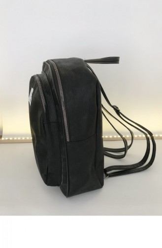 Çift Fermuarlı Sırt Çanta Bs 000091 Sıyah