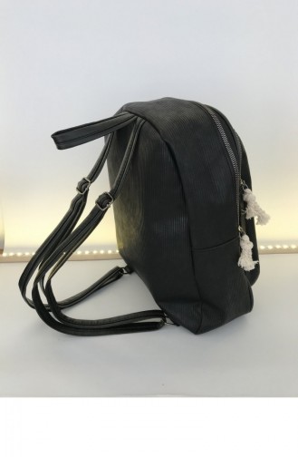 Çift Fermuarlı Sırt Çanta Bs 000091 Sıyah