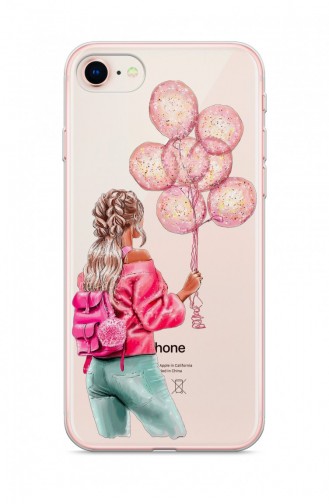 Balonlu Kız Tasarımlı İphone 8 Telefon Kılıfı Fms046