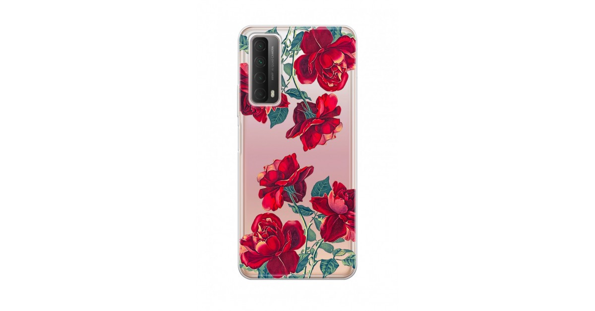 kirmizi cicek tasarimli huawei p smart 2021 telefon kilifi fmk114 10298