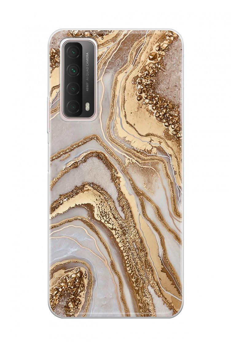 altin mermer tasarimli huawei p smart 2021 telefon kilifi fmm119