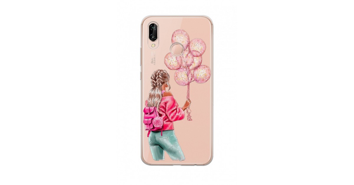 balonlu kiz tasarimli huawei p20 lite telefon kilifi fms046