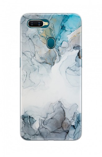 Dalgalı Mermer Tasarımlı Oppo A5 S Telefon Kılıfı Fmm112