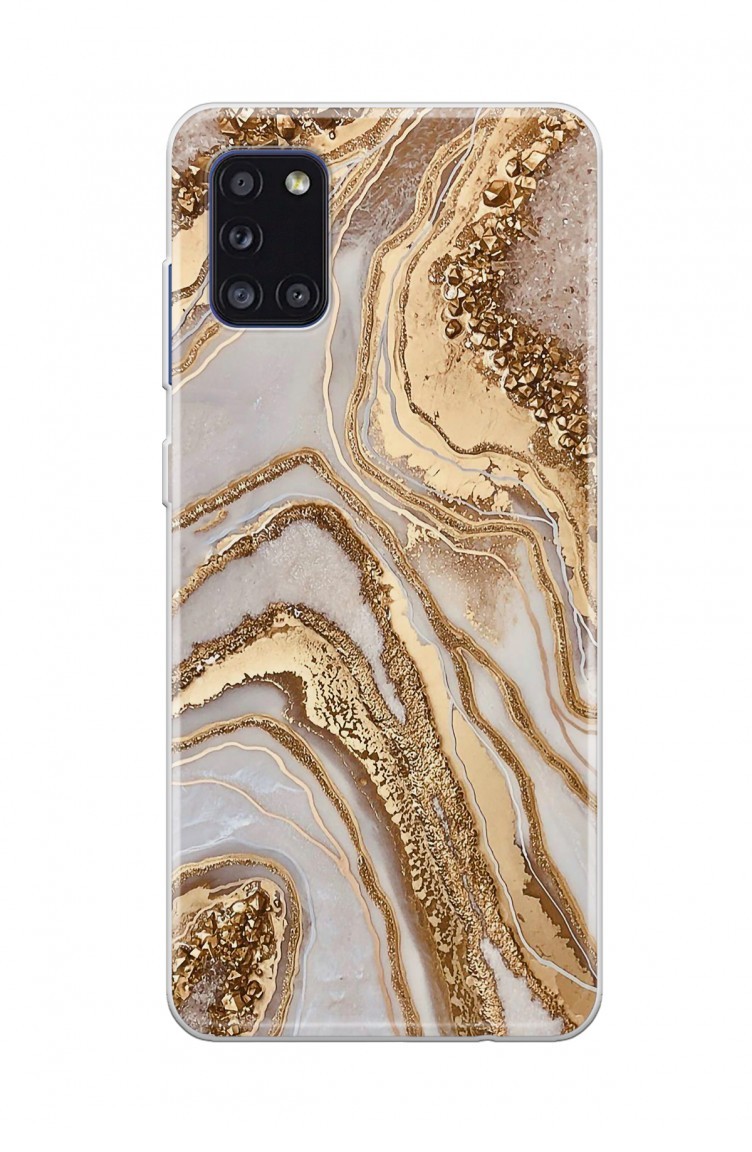 altin mermer tasarimli samsung galaxy a31 telefon kilifi fmm119