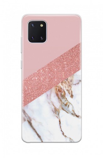 Simli Mermer Tasarımlı Samsung Galaxy A81 Telefon Kılıfı Wm045