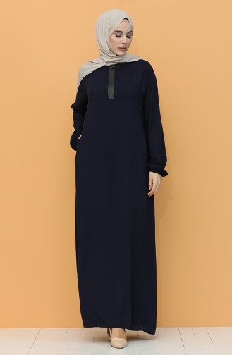 Dunkelblau Hijab Kleider 8000-06