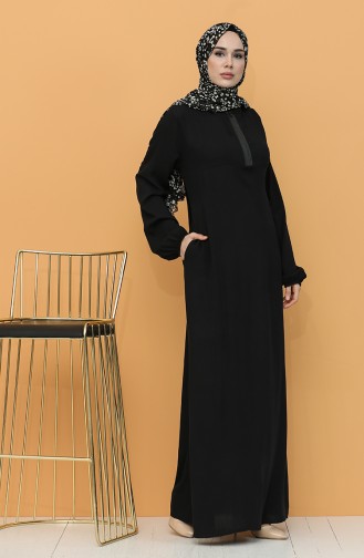 Black Hijab Dress 8000-07