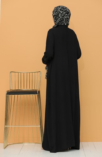 Kolu Lastikli Elbise 8000-07 Siyah