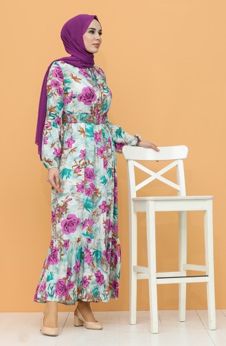 Smaragdgrün Hijab Kleider 1060-05