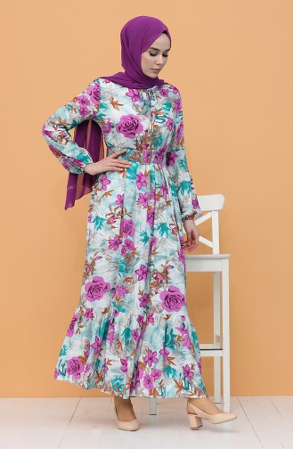 Smaragdgrün Hijab Kleider 1060-05