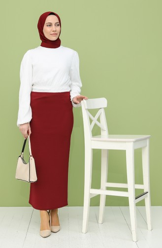 Claret Red Skirt 0202-04